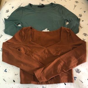 2 for 15🌟 Long Sleeves Crop Top
